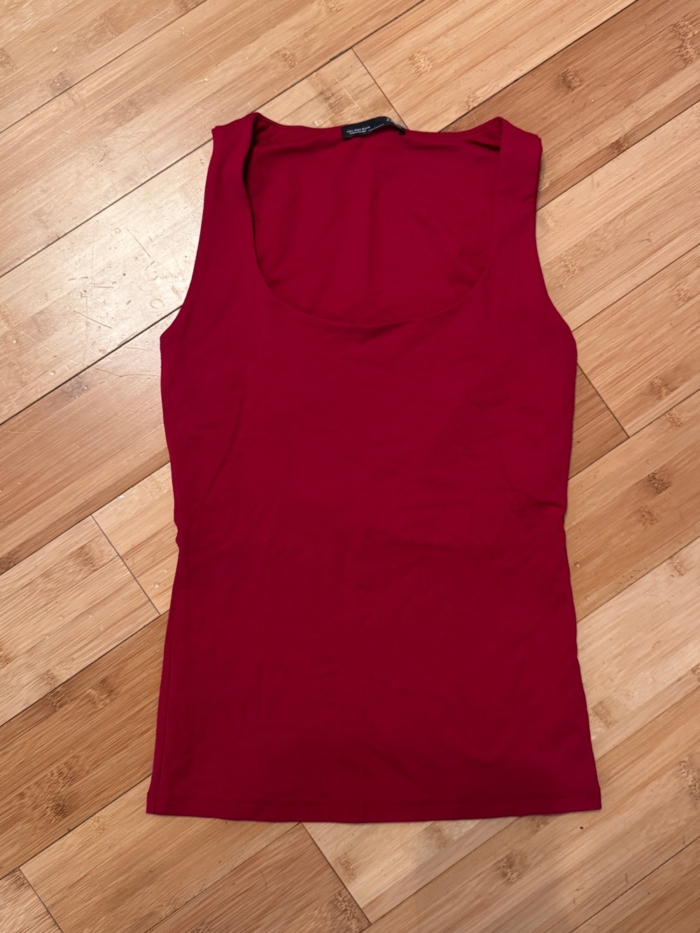 Zara Women’s Sleeveless square  Neck Tank Top - Red